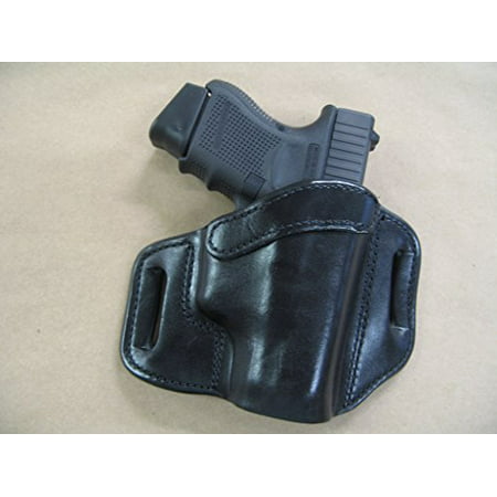 Azula OWB Leather 2 Slot Molded Pancake Belt Holster for Glock 26, 27, 33 CCW Black