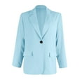 thumbnail image 5 of HWRETIE Suits Womens Blazer Womens Pocket office Blazer Draped Front Cardigan Jacket Work Suit Blazers for Women Sky Blue, 5 of 5