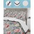 thumbnail image 4 of Quilts Twin XL Size, Vintage Spring Floral Soft Comforter Bedding Set for Bed, Summer Botanical Watercolor Lightweight Quilted Bedspread with Pillow Cover(2 Pieces) for All Season, 68x98 Inch, 4 of 6