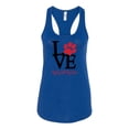 thumbnail image 2 of Wild Bobby, Love My Dog Stole My Heart Red Pawprints Pop Culture Ladies Racerback Tank Top, Royal, Small, 2 of 3