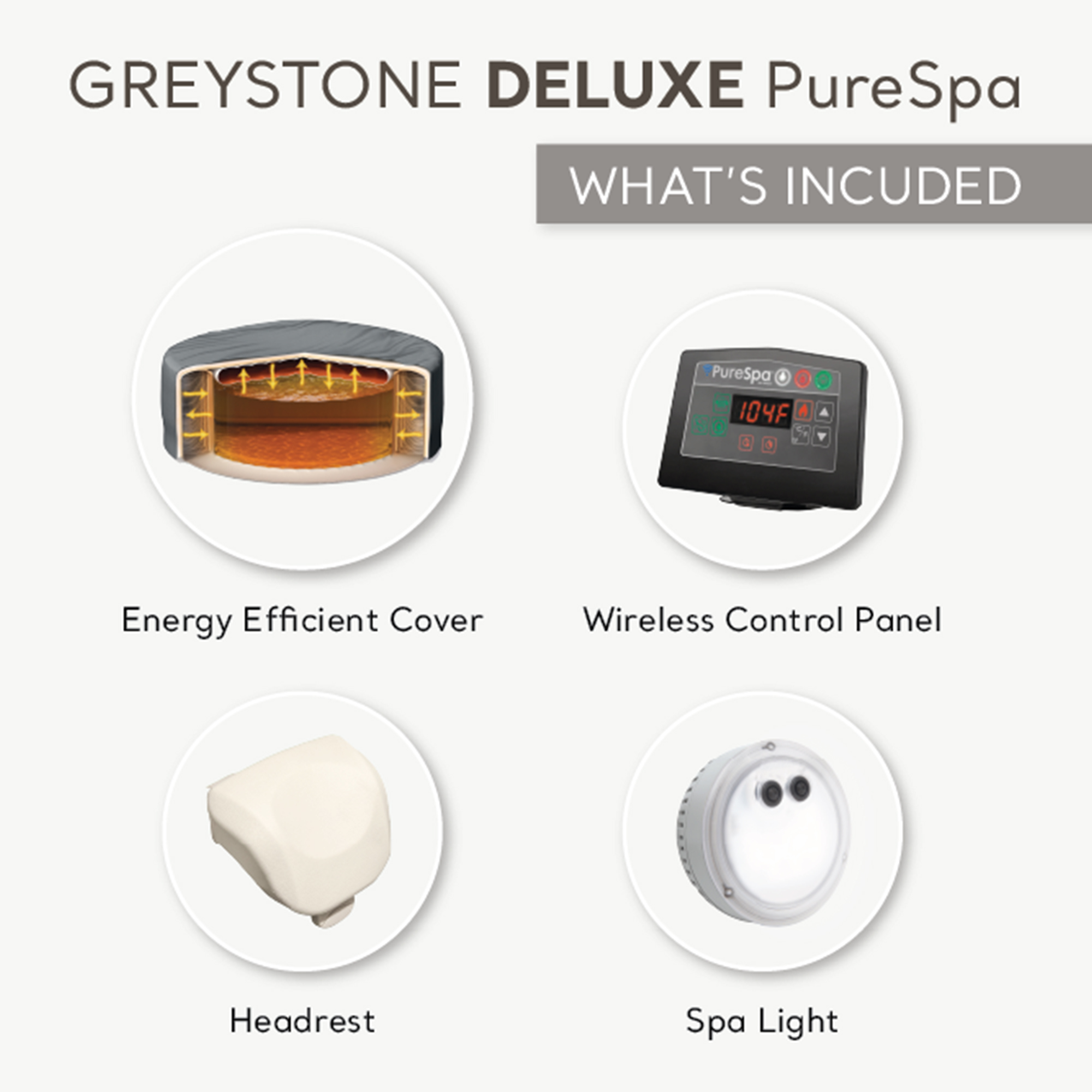INTEX PureSpa Plus Greystone Deluxe 6 Person Inflatable Hot Tub Spa w/ Jets