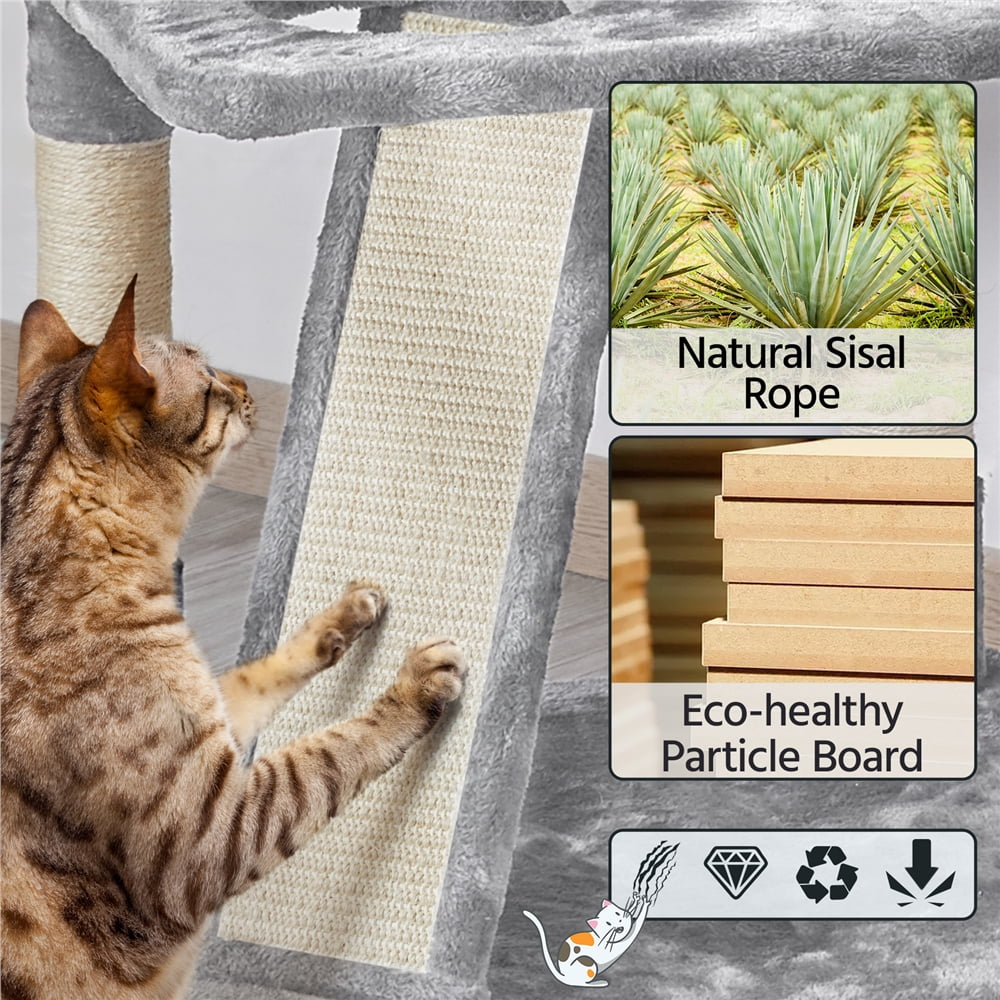 Renwick 69" Multilevel Cat Tree Tower, Light Gray