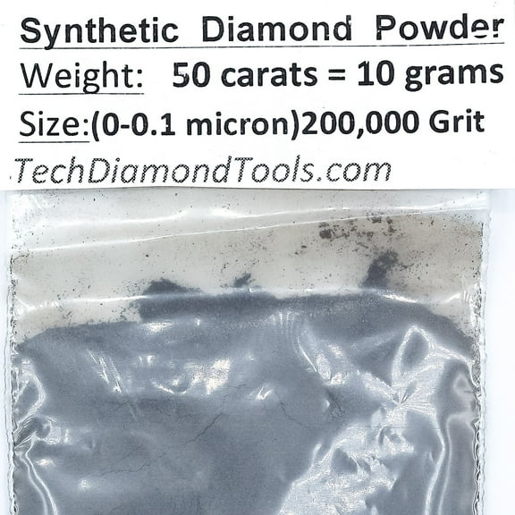 TechDiamondTools Diamond Powder from 325/400 to 50/60 mesh 10 Grams = 50carats. (200 grit 200/230 mesh)
