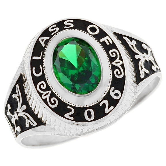 JackAni 14k Gold Simulated May Birthstone CZ 2026 Class Graduation Ring - Size 5.00