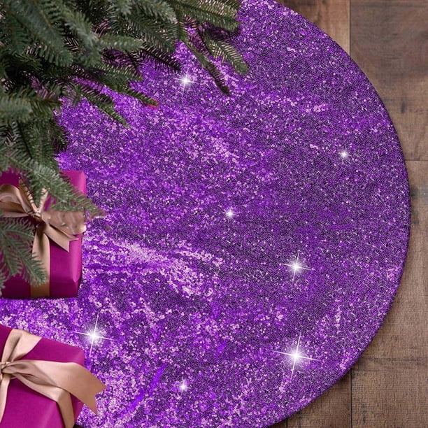 Falda para árbol de Navidad de 36 pulgadas, con lentejuelas y terciopelo, estilo vintage, para decoración de fiestas navideñas, con purpurina, para el hogar y las vacaciones, en liquidación.
