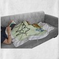 thumbnail image 6 of Animal Soft Flannel Fleece Throw Blanket, Little Birds Owl Worm and Sparrow and Flowers with Thank You Words Artwork Print, Cozy Plush for Indoor and Outdoor Use, 50" x 70", Green, by Ambesonne, 6 of 6