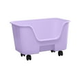 thumbnail image 4 of Bunblic High Sided Cat Litter Boxs Kitty Litter with Elevated Edges Splashproof Front Opening Litter Pans for Cats Kitten Kitty Bunny Violet With Wheel, 4 of 8