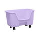 thumbnail image 4 of Cajas de arena para gatos de lados altos, inodoro abierto, cuenco grande para arena de interior Violeta Con Rueda, 4 of 9