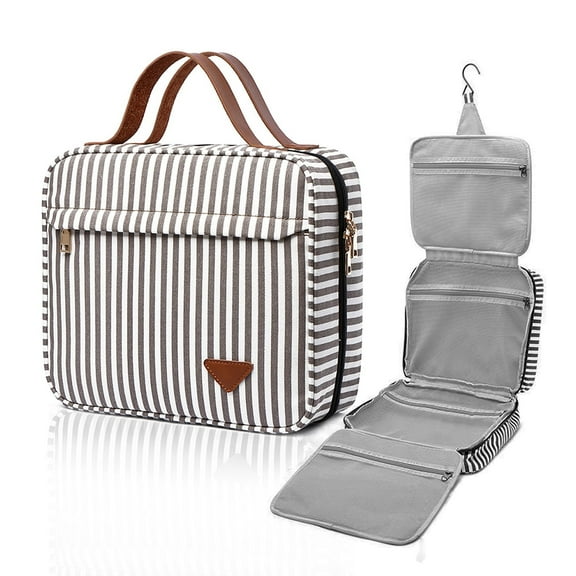 Hanging Travel Toiletry Bag,Large Capacity Cosmetic Travel Toiletry Organizer for Women with 4 Compartments & 1 Sturdy Hook,Perfect for Travel/ Daily Use