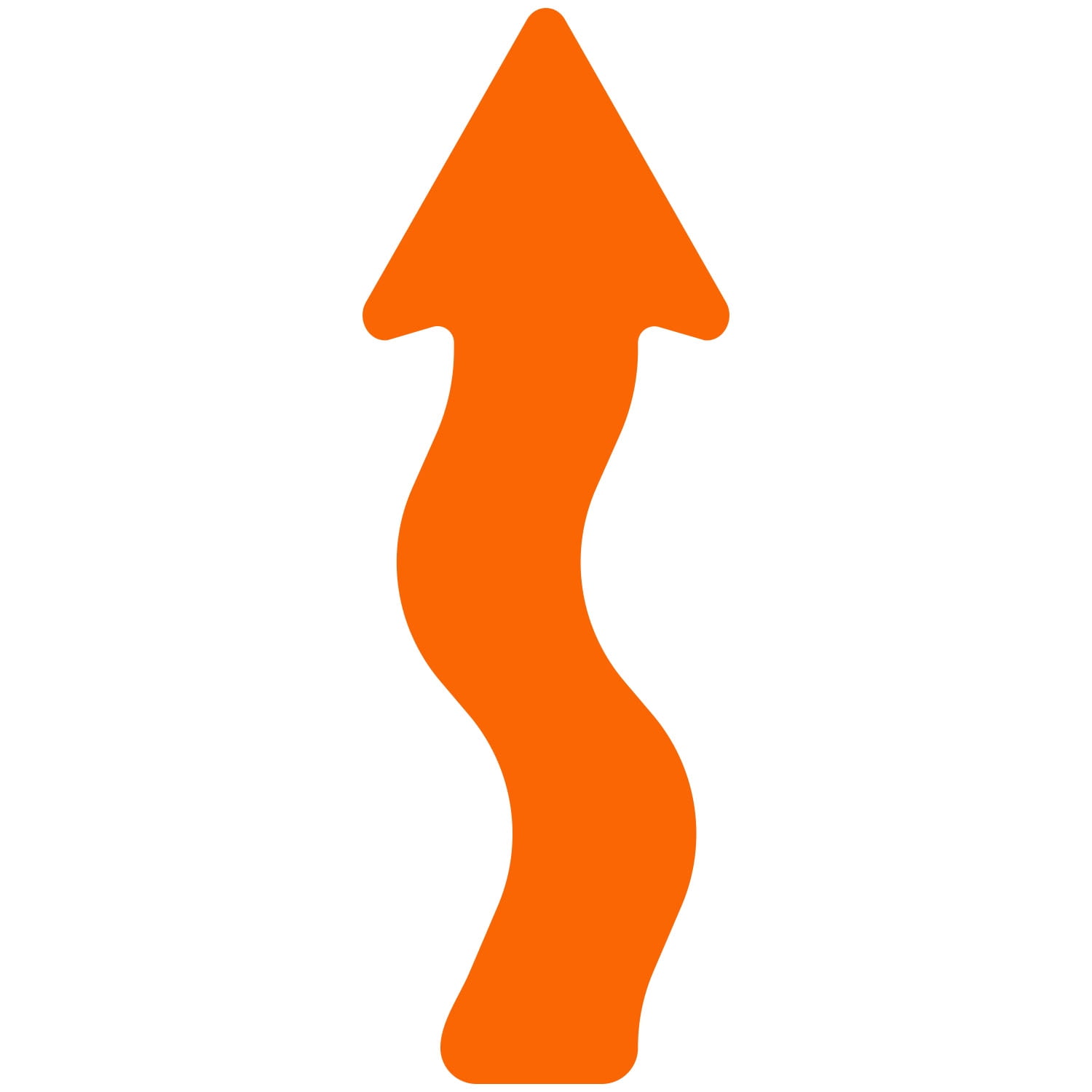 Litemark 11 Inch Orange Adhesive Curly Arrow Decal Stickers For Floors