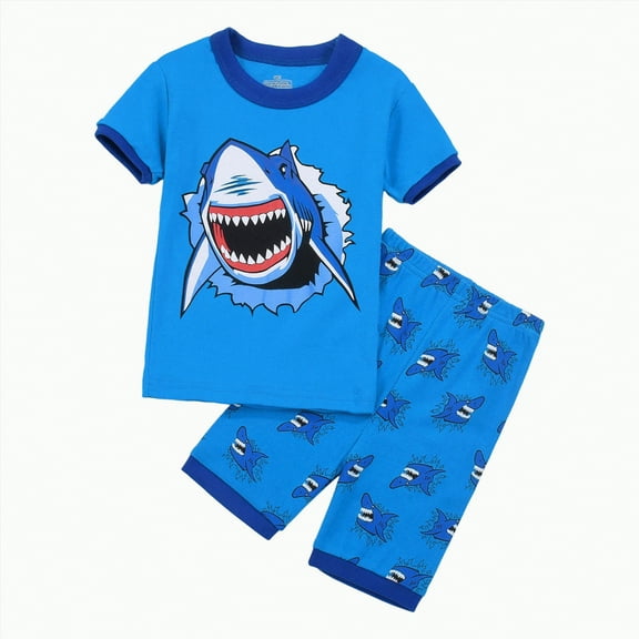 Kids Clothes Boys Toddler Kid Summer Cotton Cartoon Printed Short Sleeved Training 12 18 24 Month 3T 4T 5T Baby Boys' Clothing Sets Shorts Set 2 Piece