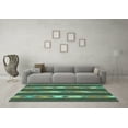 thumbnail image 3 of Ahgly Company Indoor Round Abstract Turquoise Blue Contemporary Area Rugs, 7' Round, 3 of 4