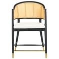 thumbnail image 4 of SAFAVIEH Couture Rogue Square Mid Back Counter Stool, Black/Natural, 4 of 13