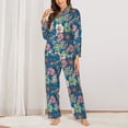 thumbnail image 2 of Kdxio Colorful Flowers Women's Pajama Sets Long Sleeve Button Down Sleepwear Nightwear Soft Pjs Lounge Sets-XX-Large, 2 of 7