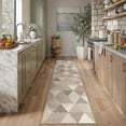 thumbnail image 4 of BERTHMEER 2'x6' Runner Rugs for Hallway Bathroom Bedroom Entryway Non Slip Washable Geometric Checkered pattern Rugs Brown Modern Contemporary Runner Rugs, 4 of 6