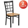 thumbnail image 3 of Flash Furniture 2pk HERCULES Series Black Window Back Metal Restaurant Chair, Wood Seat, Multiple Colors, 3 of 8