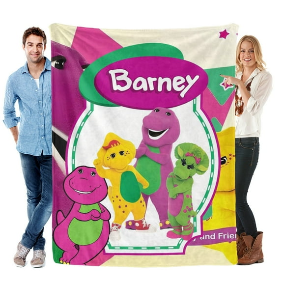Throw Blanket for Barney and Friends Bed Couch Soft Warm 30x40 Inch Flannel Blanket for Kids Boys Girls Gifts Home Decor