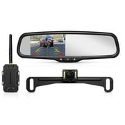 AUTO-VOX T1400 Upgrade Wireless Backup Camera Kit, 4.3" OEM Car Rear View Mirror Auto Adjusting Brightness 170° Angle Adjustable Rear View Camera For Most Car Model