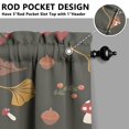thumbnail image 3 of Mushroom (42) Kitchen Curtains - Vintage Tier Curtains for Bathroom Living RV Rod Pocket Window Drapes 36 Inch 2 Panels Set 27.5"x39" Window Treatment Tiers, 3 of 4