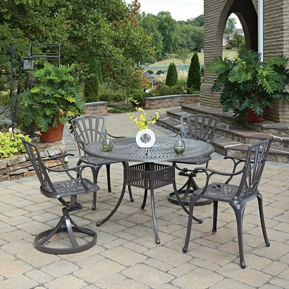 Homestyles Grenada Khaki Gray 5 Piece Outdoor Dining Set