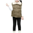 thumbnail image 3 of Gubotare Boys Zip Up Puffer Vest Girls and Toddler's Puffer Vest Sleeveless Corduroy Jacket Winter Coat Baby Down Coat Padded Quilted Vest Waistcoat 4T 5T (Green,4-5 Years), 3 of 7