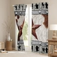 thumbnail image 3 of Feelyou Texas Stars Blackout Curtains Set of 2 (52x84 Each), Retro Cowgirl Window Curtains, 3 of 6