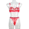thumbnail image 1 of PENGXIANG 2Pcs Lace Hot Underwear Set Bra Underpant Gift for Women, 1 of 8