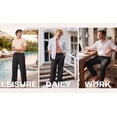 thumbnail image 4 of RICHCOIN Men's Pants Elastic Waist Drawstring Casual Trouser Lightweight Straight-Legs Loose Beach Pants with Pockets, 4 of 7
