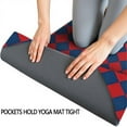 thumbnail image 3 of Red Blue Checkered Pattern Hot Yoga Mat Towel Non Slip for Hot Yoga - Quick-Drying Yoga Mat Cover with 4 Corner Pockets with Travel Bag - Hot Yoga Towel Non Slip Grip Moisture Wicking Sweat 70"x26", 3 of 6