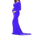 thumbnail image 4 of Vedolay Maternity Dress for Photography Female Long Sleeve Maternity Dress Pregnancy Clothes Dresses for Pictures Blue,L, 4 of 5
