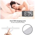 thumbnail image 3 of Reloj Despertador Digital, 7 & quot; Relojes Despertadores Compatible con Dormitorios, Reloj Despertador de Superficie de Espejo de Gran Pantalla con Cargador Usb 12/24h,snooze, Auto Dimmer Mod Afortunado Sencillez, 3 of 5