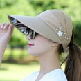thumbnail image 4 of Sombreros para el sol para mujer, gorra con visera de ala ancha, sombrero para el sol de verano, 4 of 5