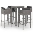 thumbnail image 1 of vidaXL Patio Bar Set Outdoor Bistro Set Bar Stool Bistro Table Poly Rattan, 1 of 6