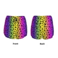 thumbnail image 6 of Uemuo Animal Paw Rainbow Pattern Women's Athletic Shorts High Waisted Running Shorts with Liner Pockets Gym Elastic Workout Shorts-, 6 of 9