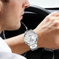 thumbnail image 1 of Reloj de cuarzo unisex con calendario – Reloj de pulsera de acero inoxidable resistente al agua para negocios, para hombres y mujeres, ideal para la oficina, reloj analógico de moda., 1 of 6