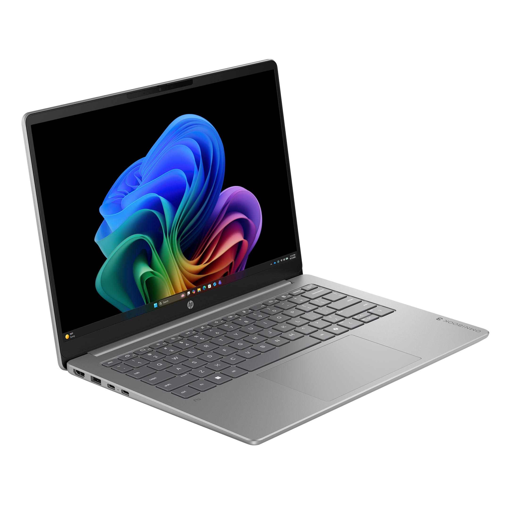 HP OmniBook 3 14 inch Next Gen AI PC 2K OLED Display Windows Snapdragon X 16GB 512GB SSD - Nouvelle Silver