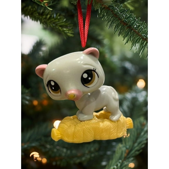 Ornament 2010 LITTLEST PET SHOP FERRET #8 Figure Figurine Charm LPS Dangler New