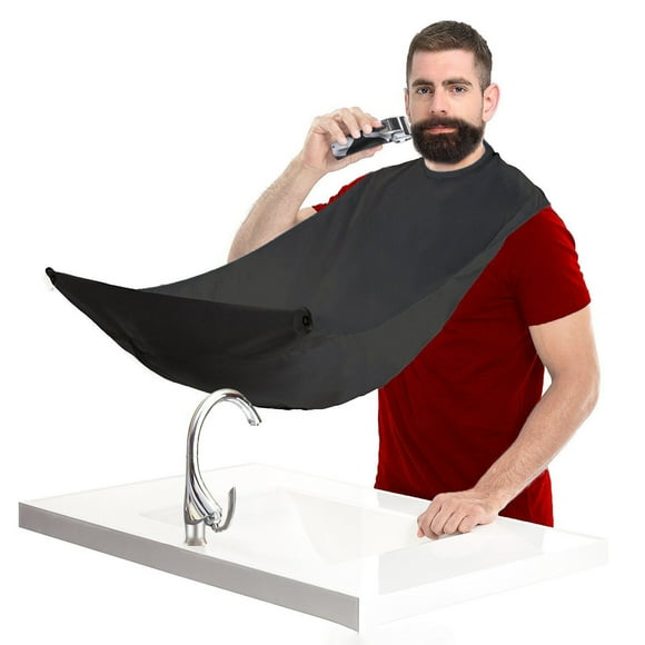 Man Beard Apron Beard Catcher Mens Grooming Cape Waterproof Bathroom Beard Bib Cloth for Shave with Suction Cup Storage Pouch