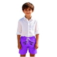 thumbnail image 6 of ITSAME Boys Swim Trunks, Funny Expression Print Quick-Dry Elastic Waist Summer Casual Beach Shorts Purple 9T, 6 of 6