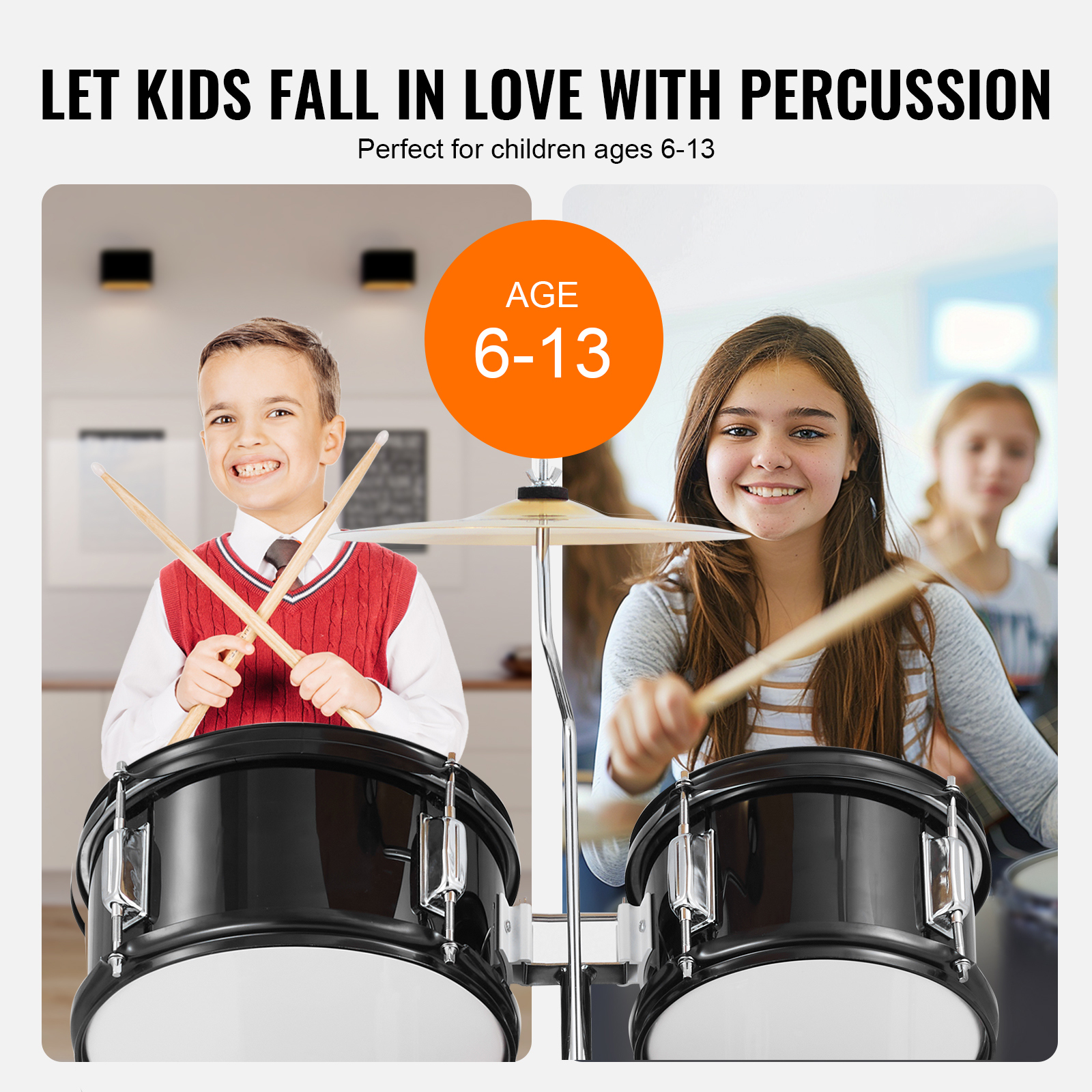 Kffkff 5-Piece Kids Drum Set with Cymbals and Pedal photo 4