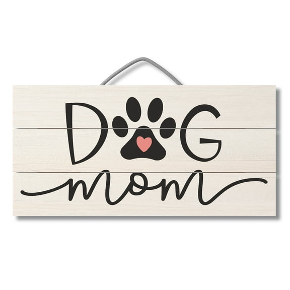 CounterArt "Dog Mom" Decorative Slatted Pallet Wood Sign 12" by 6"