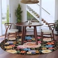 thumbnail image 3 of Round Rugs 6 Ft, Boho Pink Flower Non Slip Area Rugs for Kitchen Bedroom Entryway, Spring Watercolor Country Floral Plant Washable Carpet Runner Rug Floor Mats for Bedroom Home Decor, 3 of 8