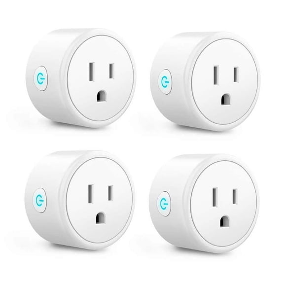 Afoxsos Smart Plug Bluetooth Wi-Fi Smart Outlet for Smart Home, Remote Control Lights and Devices, ETL Certified, White, 4-Pack