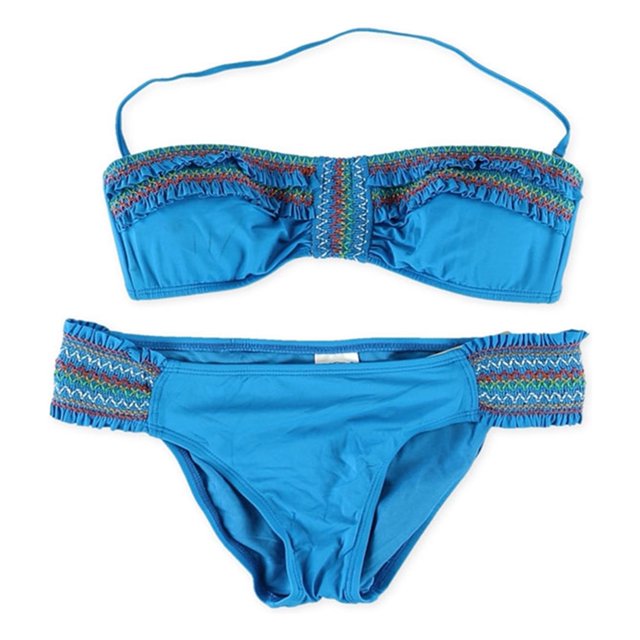 Lucky Brand Womens Fiesta Basic Fit Bikini de 2 piezas, azul, mediano Lucky Brand Bikini