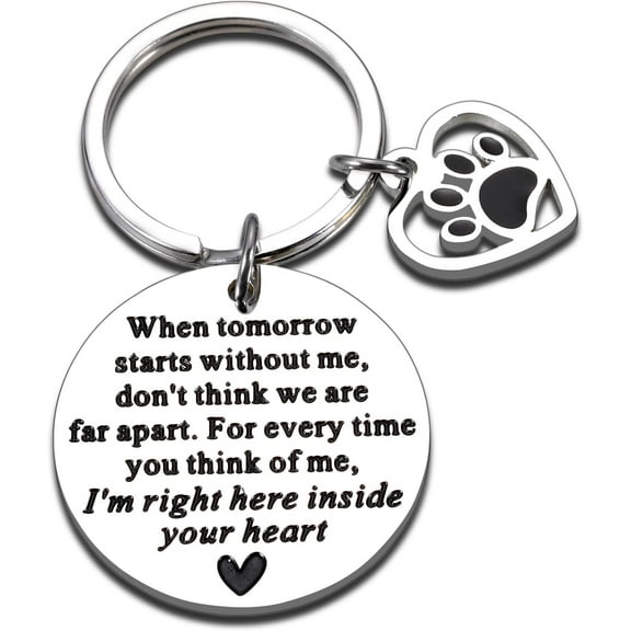 Pet Memorial Gifts Loss of Dog Cat, Sympathy Remembrance Keychain, Pup Puppy Loss Bereavement Gifts for Men Women Friend Pet Lover, Rainbow Bridge Paw Print Presents