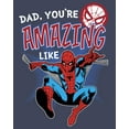 thumbnail image 2 of Boy's Marvel Dad You're Amazing Like Spider-Man  Graphic Tee Navy Blue Heather X Large, 2 of 3