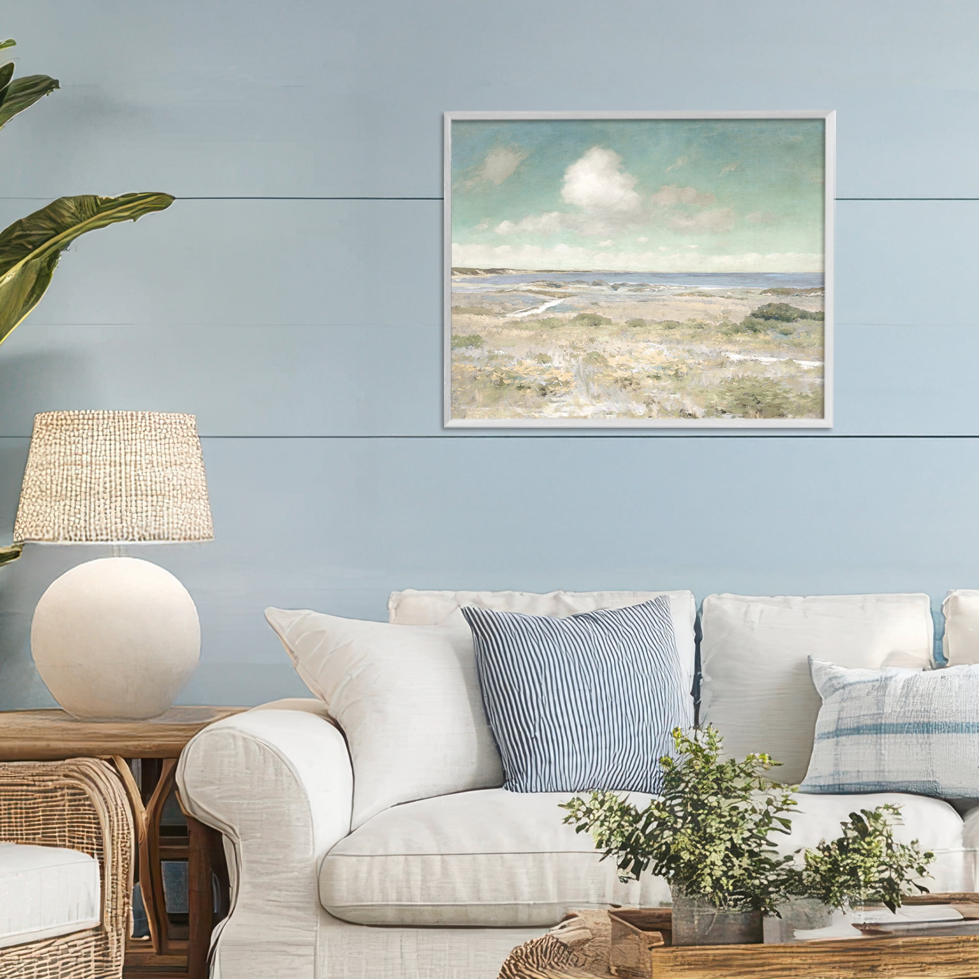 Stupell Industries Water View with Clouds White Framed Giclee Art, design by Christy McKee
