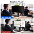 thumbnail image 3 of [2 Pack]Fully Removable 24 Inch Privacy Screen Filter for 16:9 Widescreen Computer Monitor, Desktop PC, Eye Protection Anti Glare Blue Light Filter Privacy Shield, Anti Spy Screen Film 24 In, 3 of 10