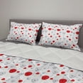thumbnail image 2 of Poppy Flower Comforter & Sham Bedding Set, Tender Spring Blossoms with Curly Stems Rurals in Modern Design, 3 pcs Duvet Set Microfiber Filling Quilt, 5 Sizes, Scarlet Green Pale Grey, by Ambesonne, 2 of 4