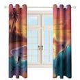 thumbnail image 3 of Blackout Curtains for Bedroom Sunset Jumping Dolphin Full Room Darkening Grommet Curtains for Living Room,Thermal Insulated Ombre Drapes, 3 of 7